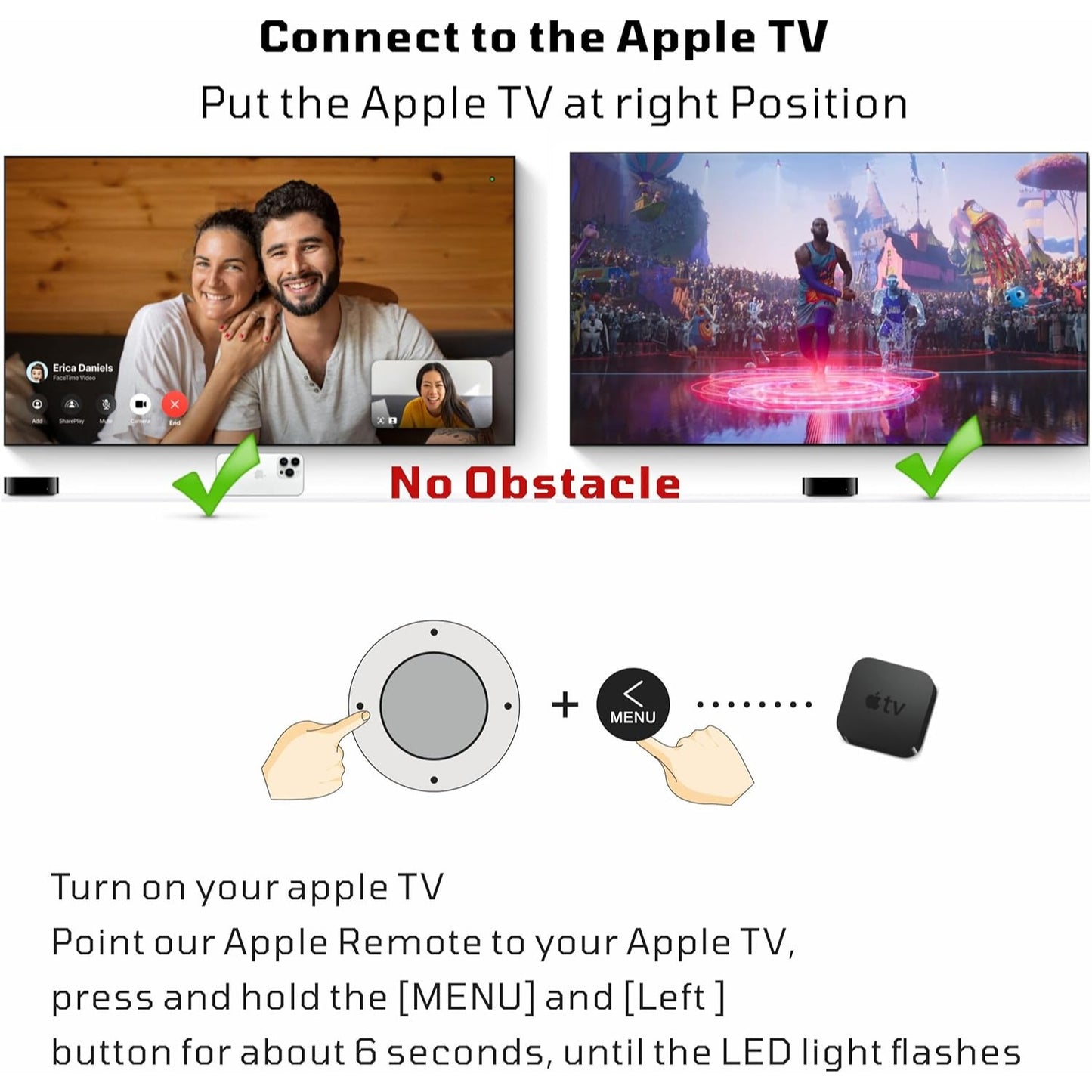 Replacement Remote for Apple TV Remote Compaitible with Apple TV 4K with TV Control