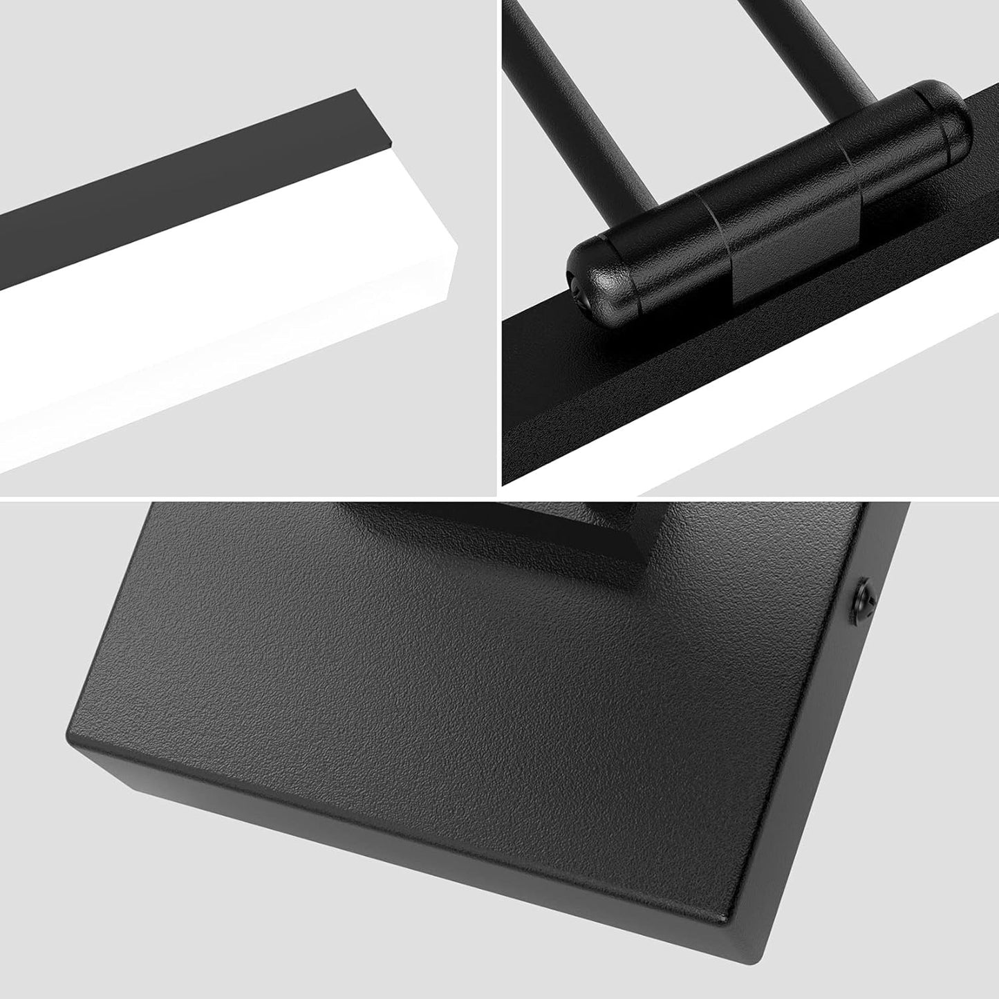 Ralbay 24" LED Modern Black Vanity Light 14W Adjustable Matte Black Bathroom Vanity Light Modern LED Bathroom Vanity Light Fixtures Over Mir