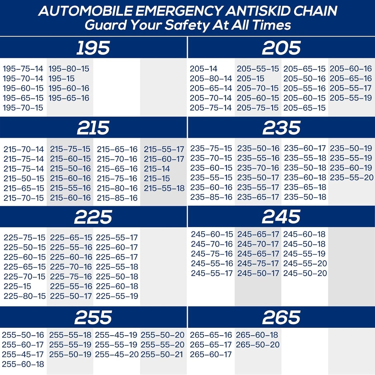 Universal Snow Chains For Tires 205/55 R16 SUV Car Anti-Skid Emergency Chains W/ Gloves & Carry Bag