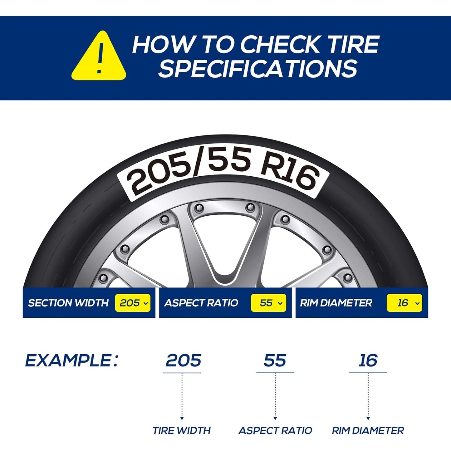 Universal Snow Chains For Tires 205/55 R16 SUV Car Anti-Skid Emergency Chains W/ Gloves & Carry Bag
