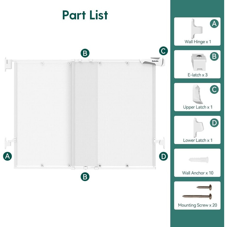 Screen door with large passage door, one-handed opening, automatic closing