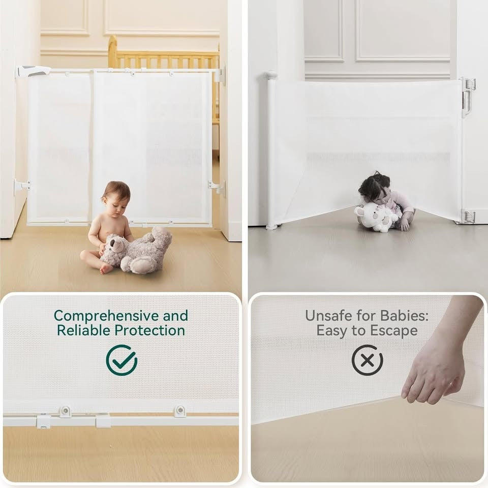 Screen door with large passage door, one-handed opening, automatic closing
