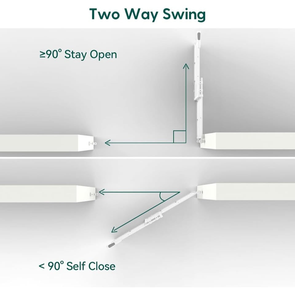 Screen door with large passage door, one-handed opening, automatic closing