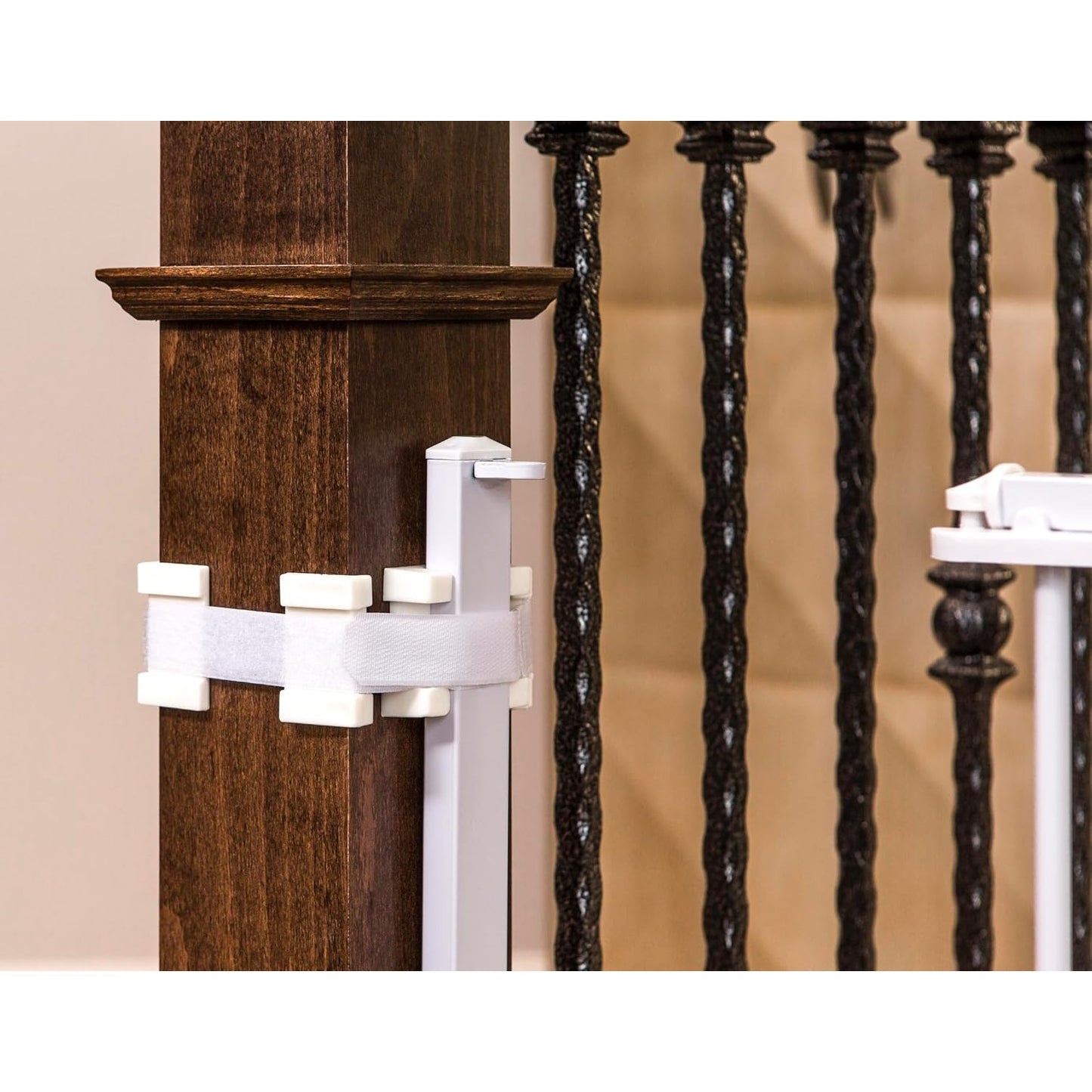 2-in-1 Stairway and Hallway Wall Mounted Baby Gate, Bonus Kit, Includes Banister and Wall Mounting Kit