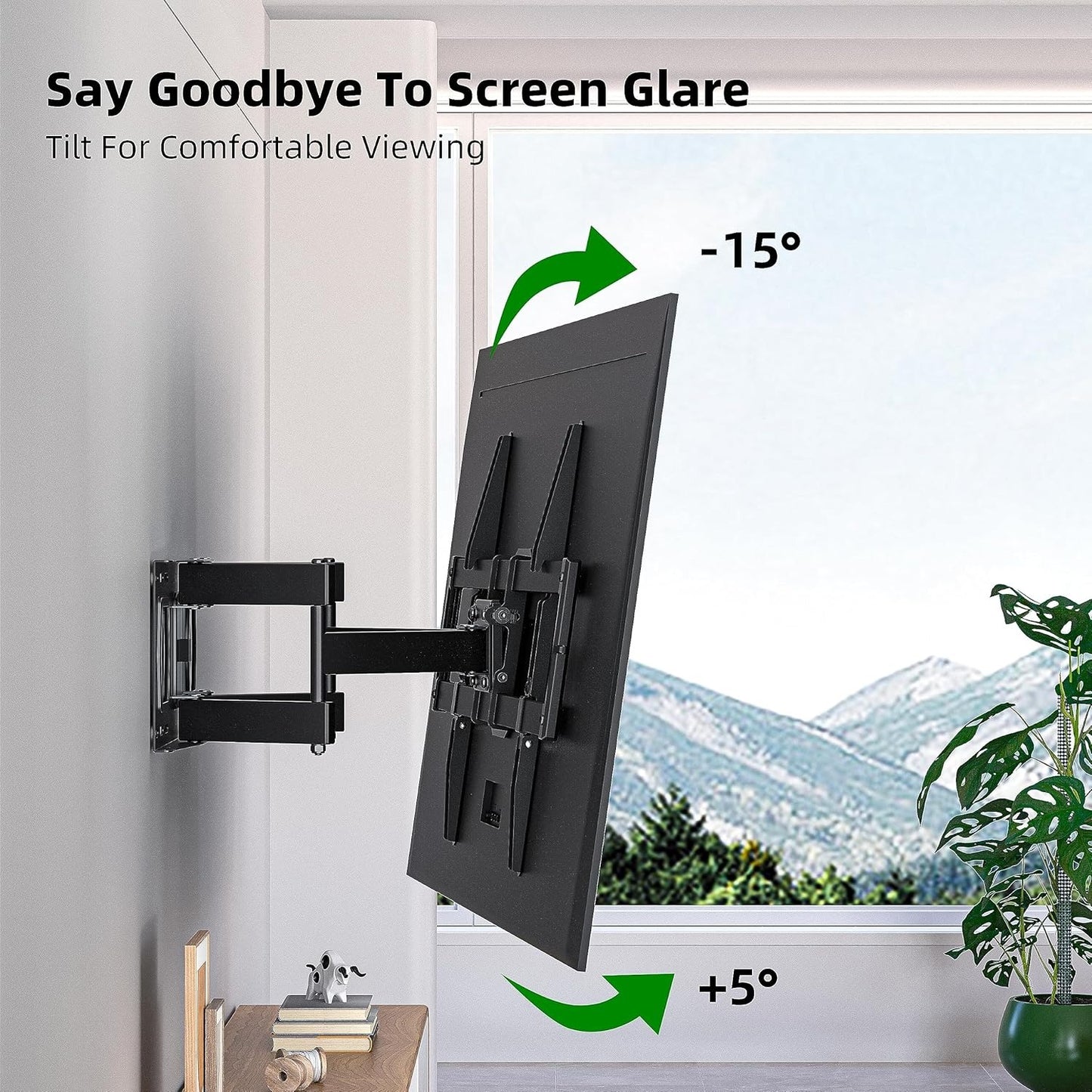 Universal Full Motion TV Wall Mount For 37-84" TVs Swivel Tilt Articulating Bracket Max Load 120 Lbs VESA Patterns Compatible