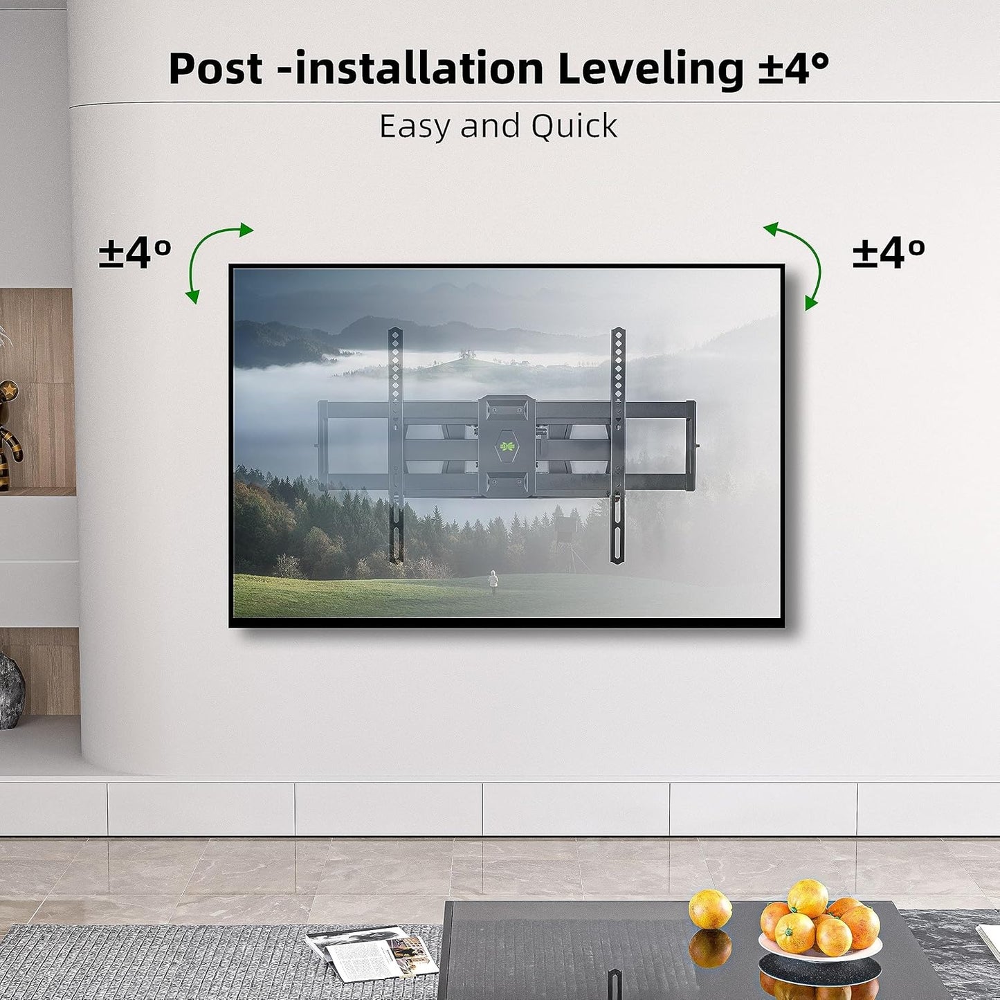 Universal Full Motion TV Wall Mount For 37-84" TVs Swivel Tilt Articulating Bracket Max Load 120 Lbs VESA Patterns Compatible