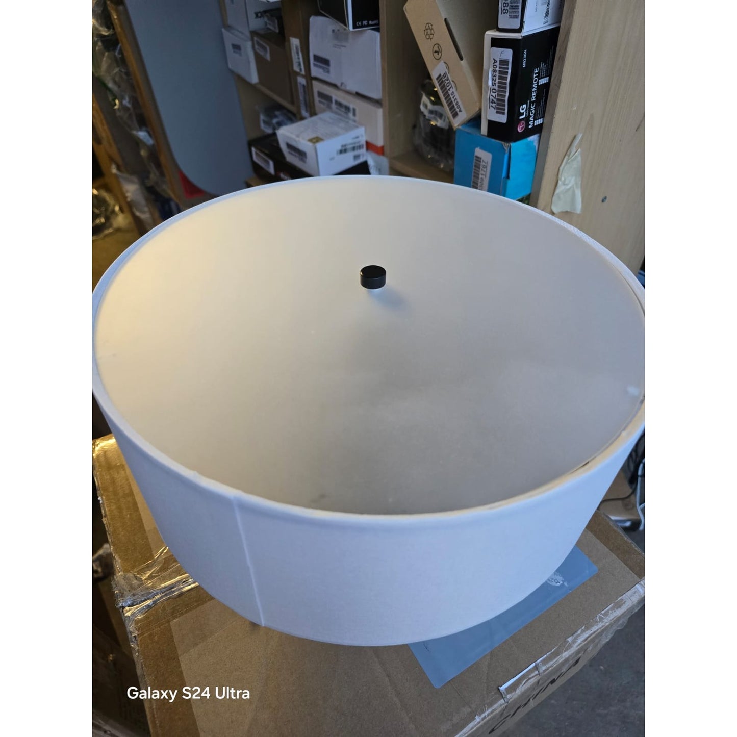 13" Semi Flush Mount Ceiling Light Fixture, 3 Light Gold Drum Light Fixtures with White Fabric Shade, Modern Close to Ceiling Lighting for L