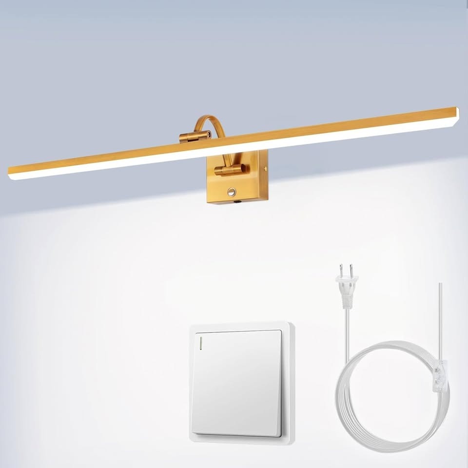 35"led Light bar Wall Sconce,Bathroom Vanity Lights Over Mirror,Plug in or Hardwired,Dimmable 6000K