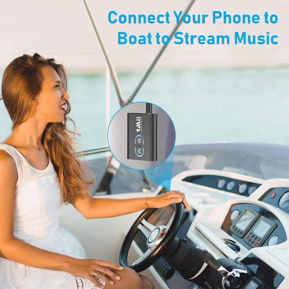 1Mii Bluetooth 5.0 Transmitter & Receiver 2-In-1 Adapter For TV PC Airplane Car Dual Device Connection