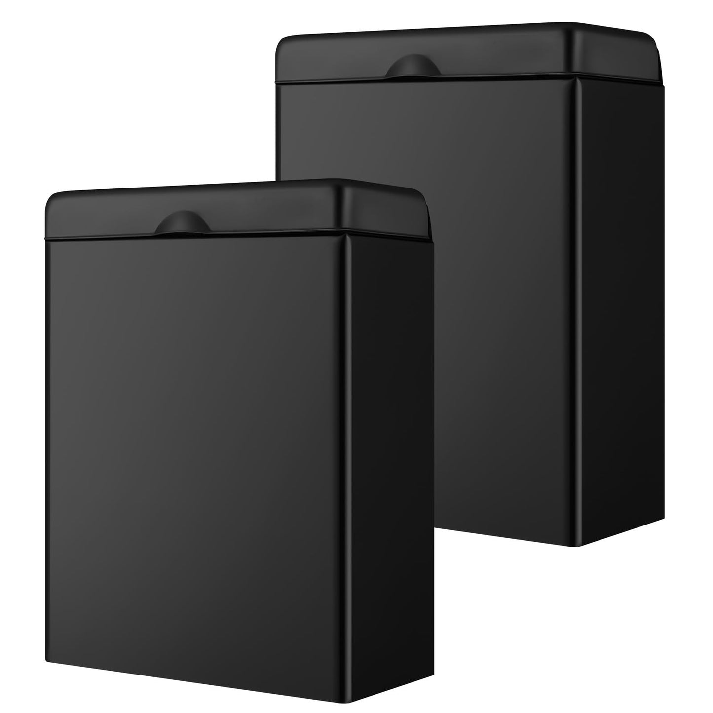 Wall-Mounted Sanitary Napkin Disposal Bin 2-Pack Black Stainless Steel 10.04x7.48x3.66 Inches