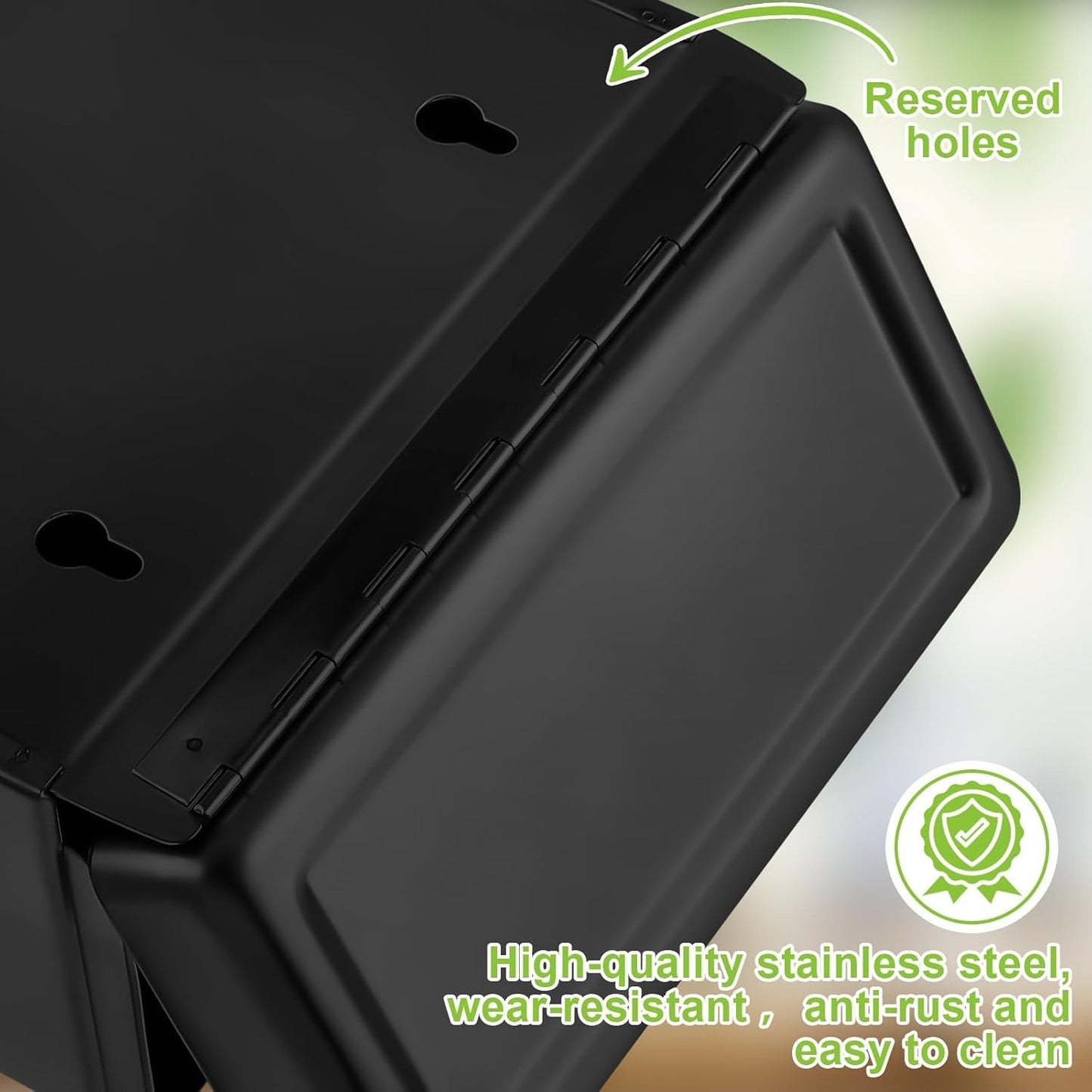 Wall-Mounted Sanitary Napkin Disposal Bin 2-Pack Black Stainless Steel 10.04x7.48x3.66 Inches