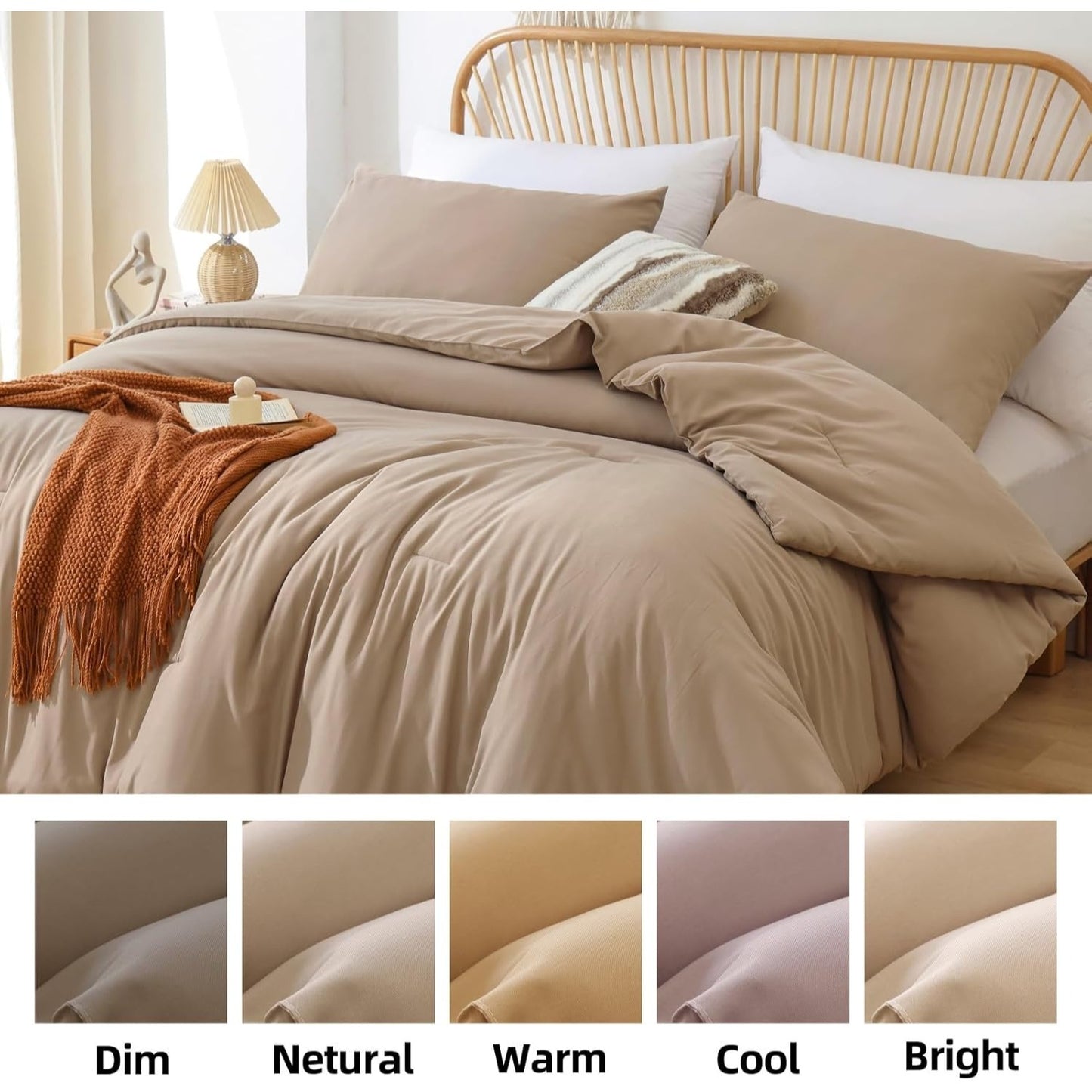 ROSGONIA Comforter Full Size for Girls Boys Teens Olive Green, 3pcs (1 Olive Comforter & 2 Pillowcases), Lightweight Dorm Bedding Blanket Qu