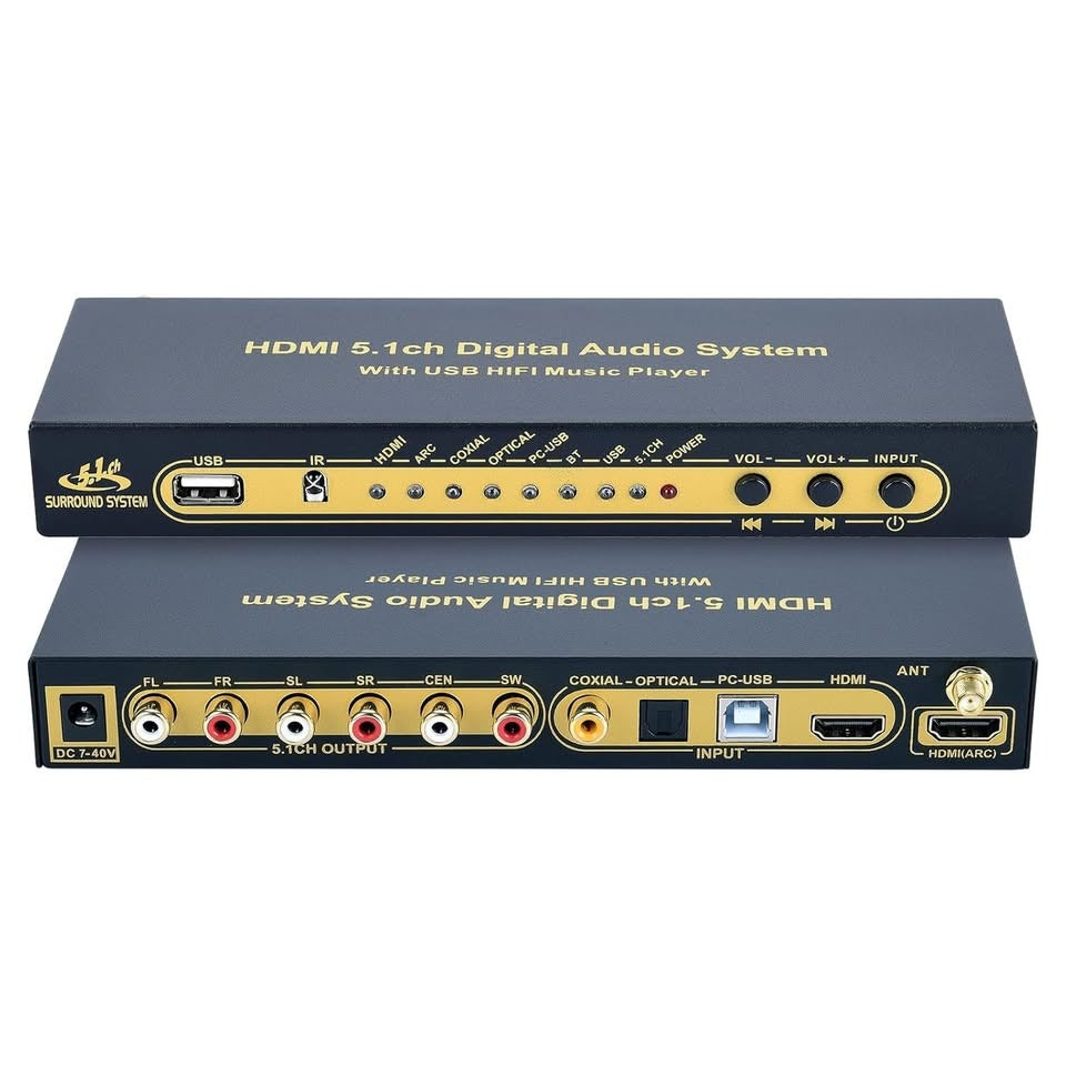 5.1 Surround Sound Decoder Compatible with DTS AC3 HDMI 2.0b 4K 60Hz HDR 3D HDCP