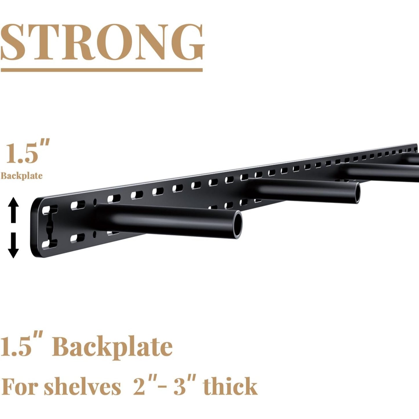 2pcs Floating Shelf Bracket Heavy Duty Hidden Metal Brackets for Shelf,Invisible Shelves Hardware Without Jig (16" x 6" x 1.5")