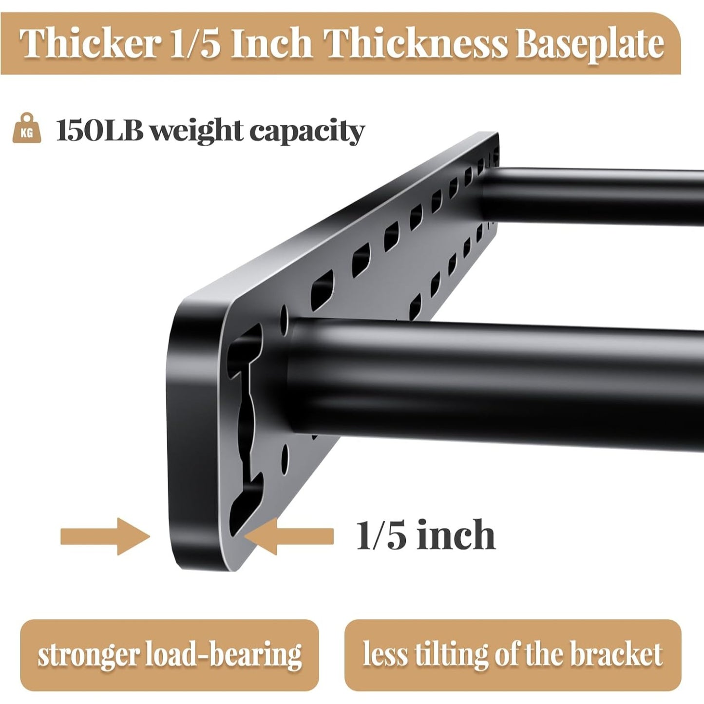 2pcs Floating Shelf Bracket Heavy Duty Hidden Metal Brackets for Shelf,Invisible Shelves Hardware Without Jig (16" x 6" x 1.5")