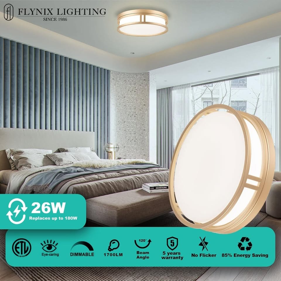 12.5 inch LED Recessed Ceiling Light 26W Super Bright 1700 Lumens 3 Colors 3000K/4000K/5000K