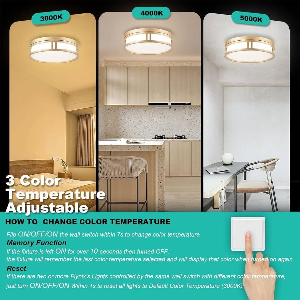 12.5 inch LED Recessed Ceiling Light 26W Super Bright 1700 Lumens 3 Colors 3000K/4000K/5000K