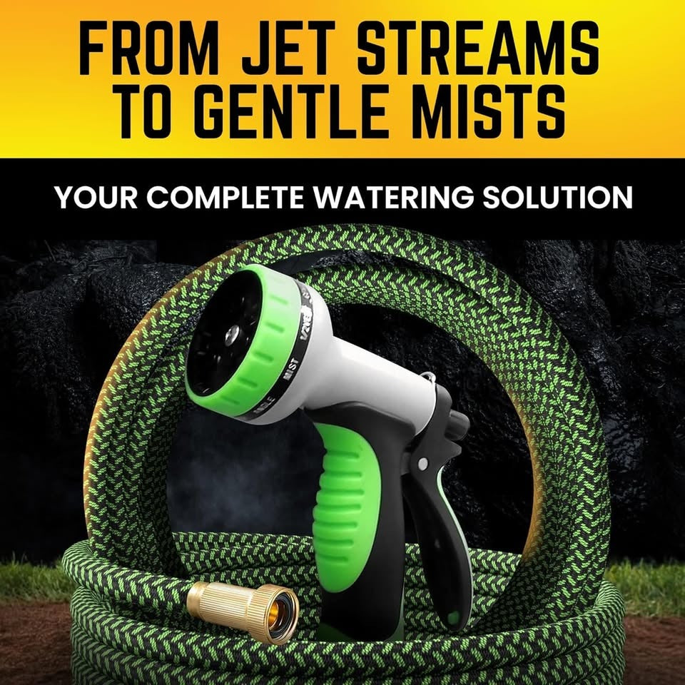 PowerFlow Garden Hose, NON-EXPANDABLE 25 Feet Premium Quality Stainless Steel Metal Water Hose with
