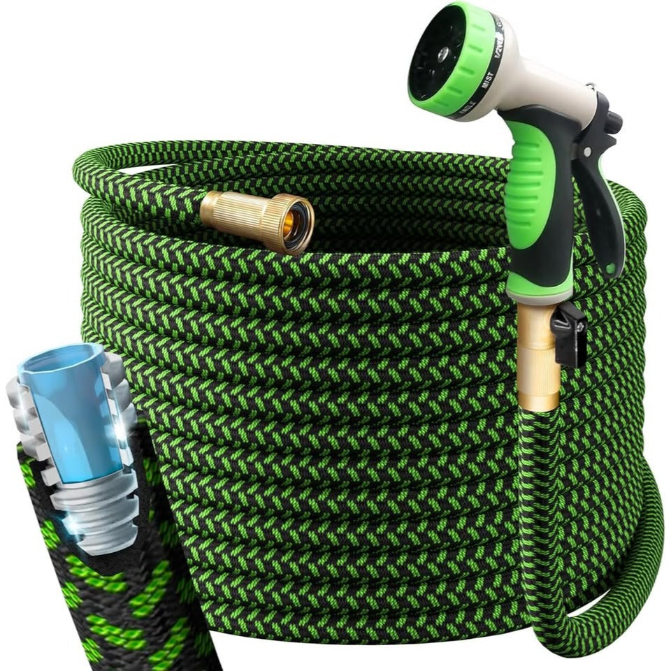 PowerFlow Garden Hose, NON-EXPANDABLE 25 Feet Premium Quality Stainless Steel Metal Water Hose with