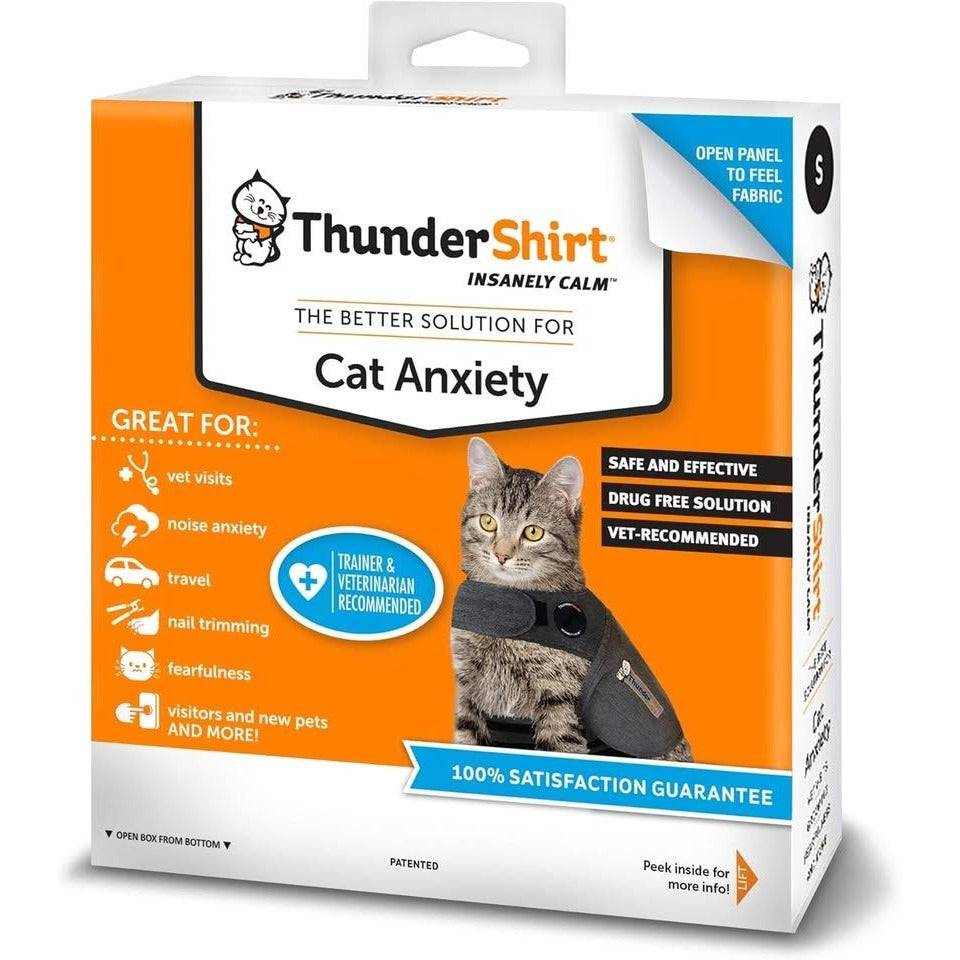 Thundershirt Classic Cat Anxiety Jacket Heather Gray Medium 9 to 13 lbs THU009