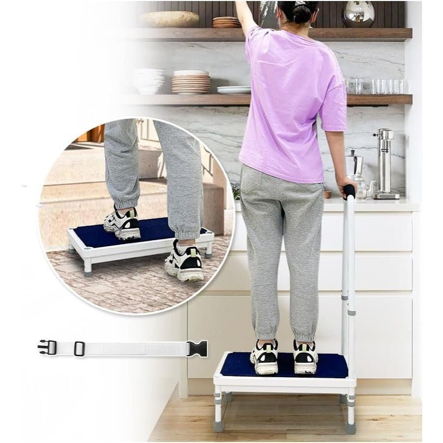 Step Stool with Handle Bed Steps for High Beds for Adults Elderly 3in1 Safety Bed Handle