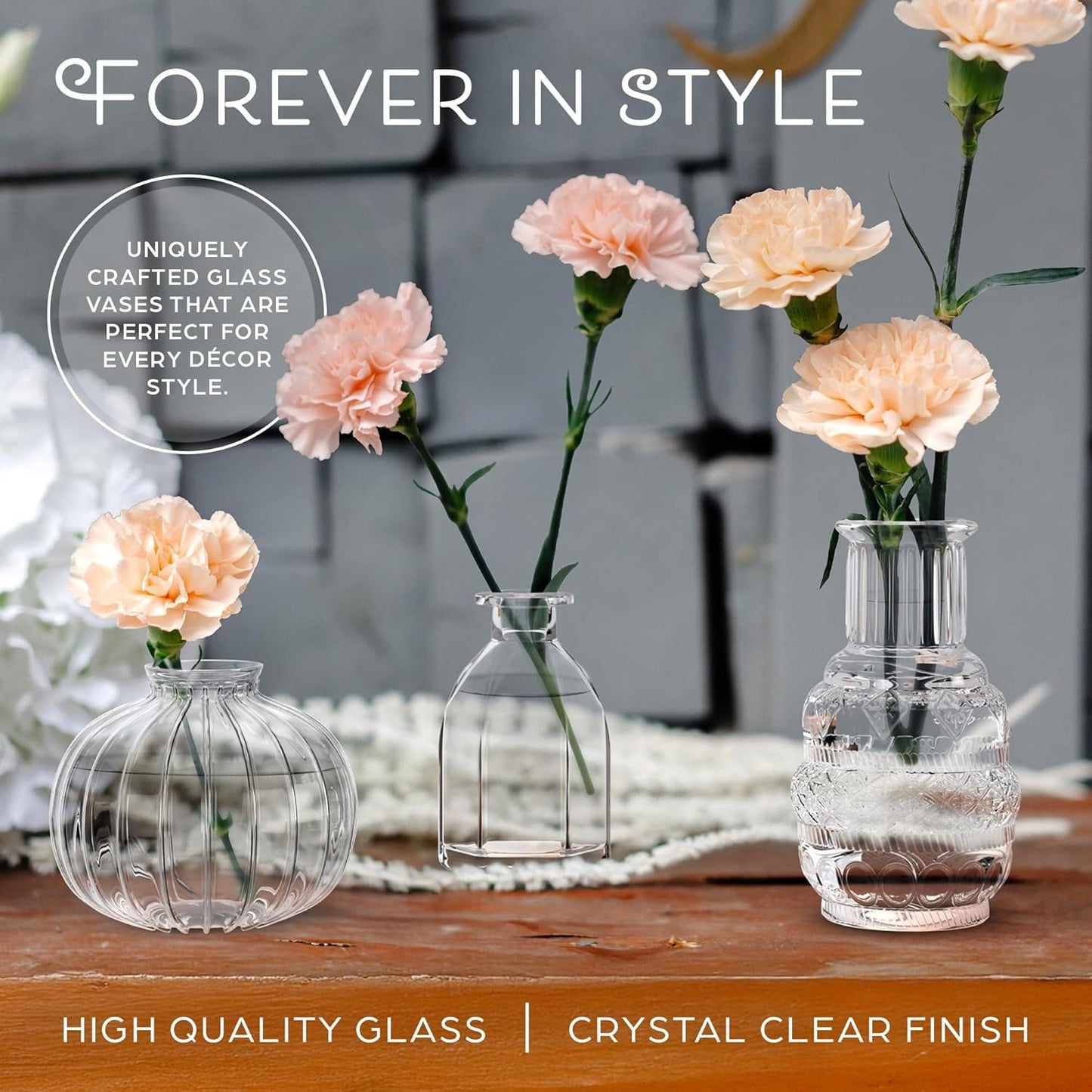 Set Of 10 Clear Glass Vases For Decoration Wedding Centerpiece Or Home Decor