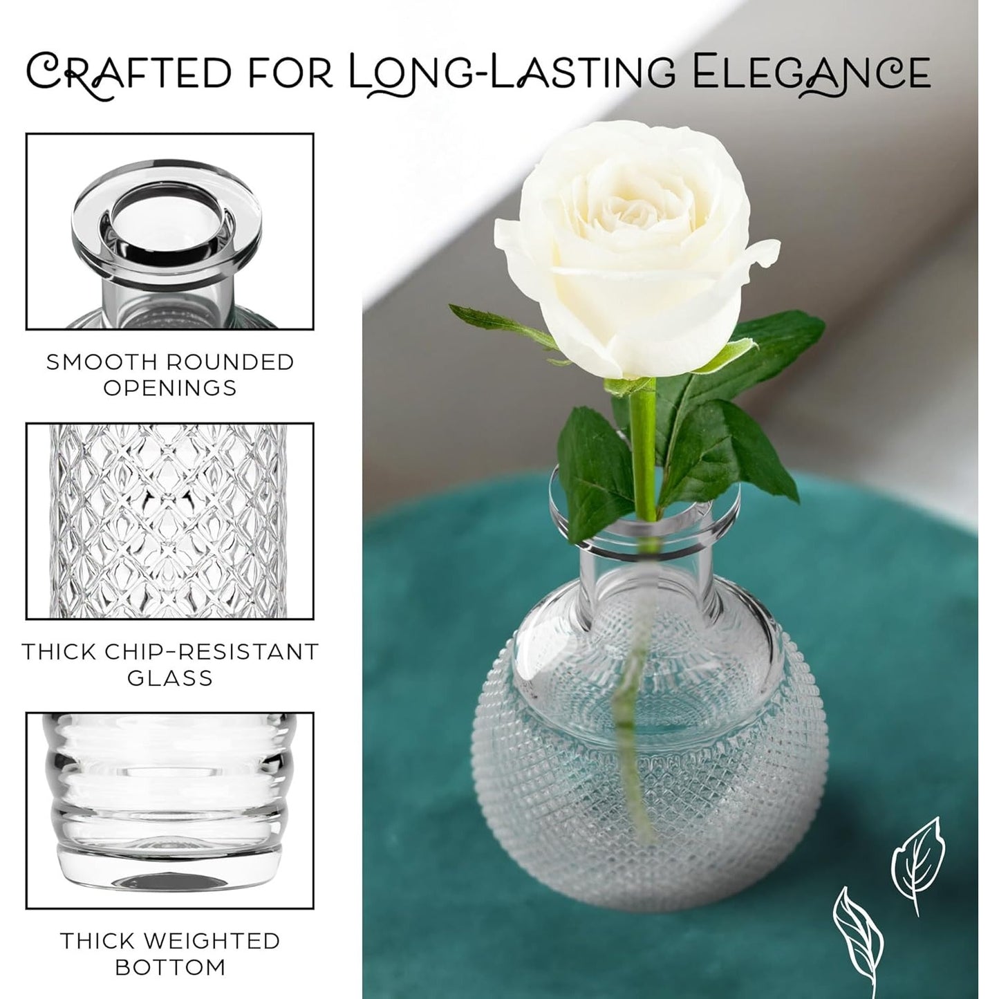 Set Of 10 Clear Glass Vases For Decoration Wedding Centerpiece Or Home Decor