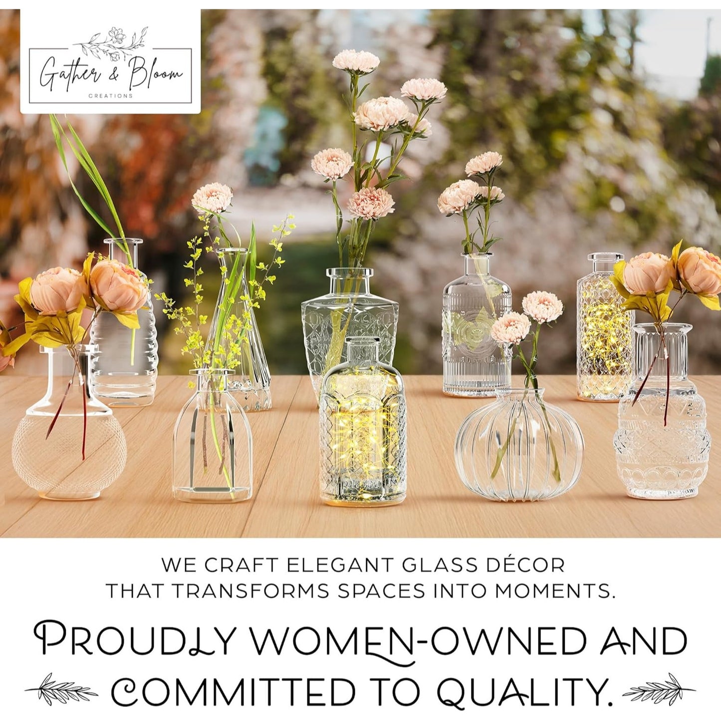 Set Of 10 Clear Glass Vases For Decoration Wedding Centerpiece Or Home Decor