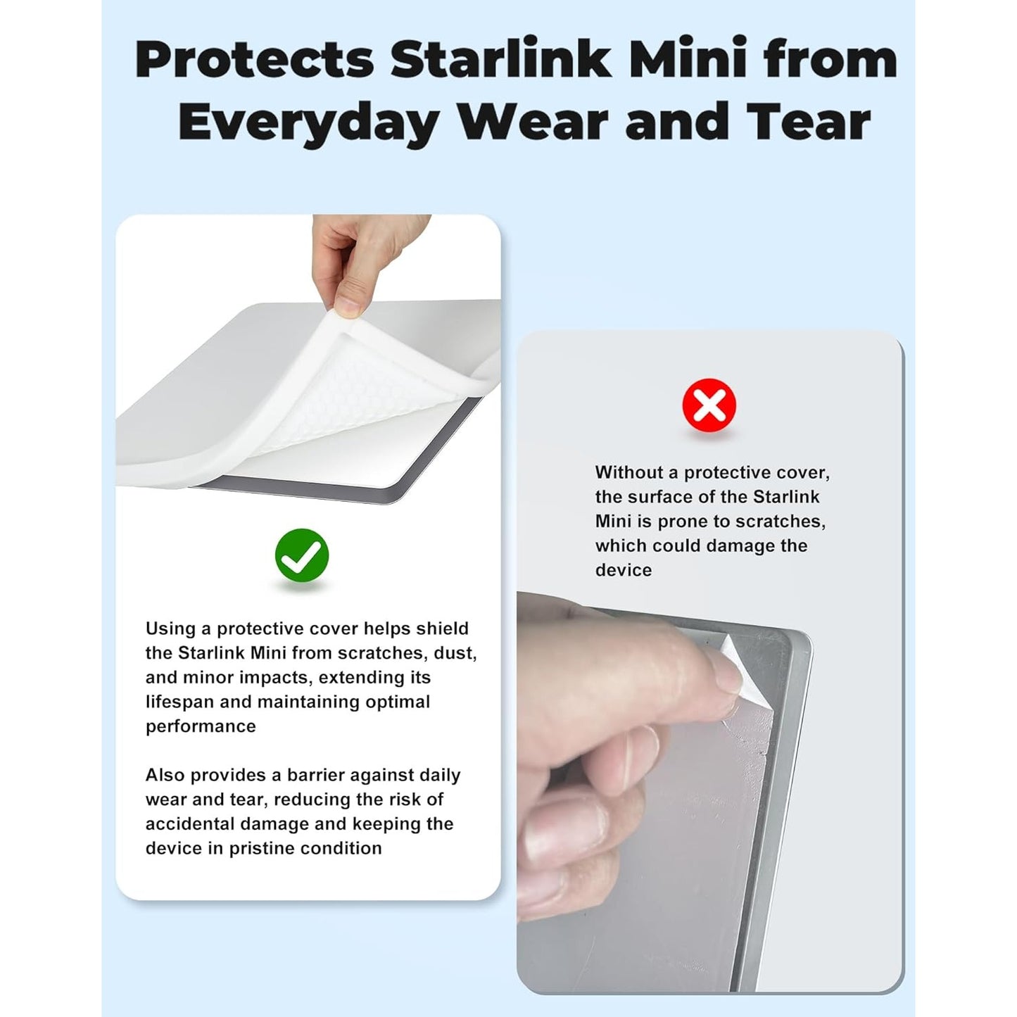 Protective Silicone Cover For Starlink Mini Lightweight Waterproof Heat Dissipation Shockproof White