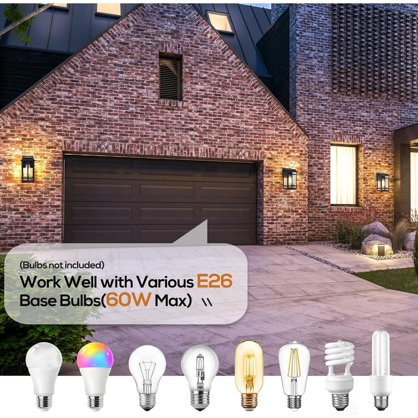9.76'' Outdoor Wall Light Fixtures 2 Packs, Waterproof Porch Lights Wall Lanterns, Exterior Modern Matte Brown Wall Mount Lighting, Anti-Rus