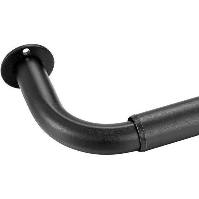 Room Darkening Curtain Rod, Wrap Around Design, Extra-Thick 1-Inch(Matte Black, 48-84")