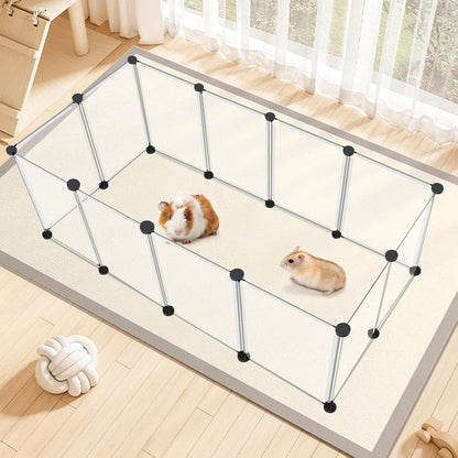 12-Pack Small Animal Playpen With Plastic Panels & Connectors 48x24x16in DIY Pet Fence For Hamsters Guinea Pigs Hedgehogs