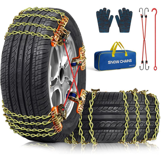 Universal Snow Chains For Tires 205/55 R16 SUV Car Anti-Skid Emergency Chains W/ Gloves & Carry Bag