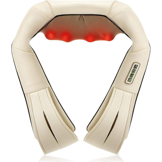 Shiatsu Neck and Back Massager with Soothing Heat, Electric Deep Tissue 3D Kneading Massage Pillow for Shoulder, Leg, Full Body Muscle Pain