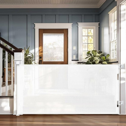 Retractable Baby Gates for Stairs 33" Tall, Extends to 76