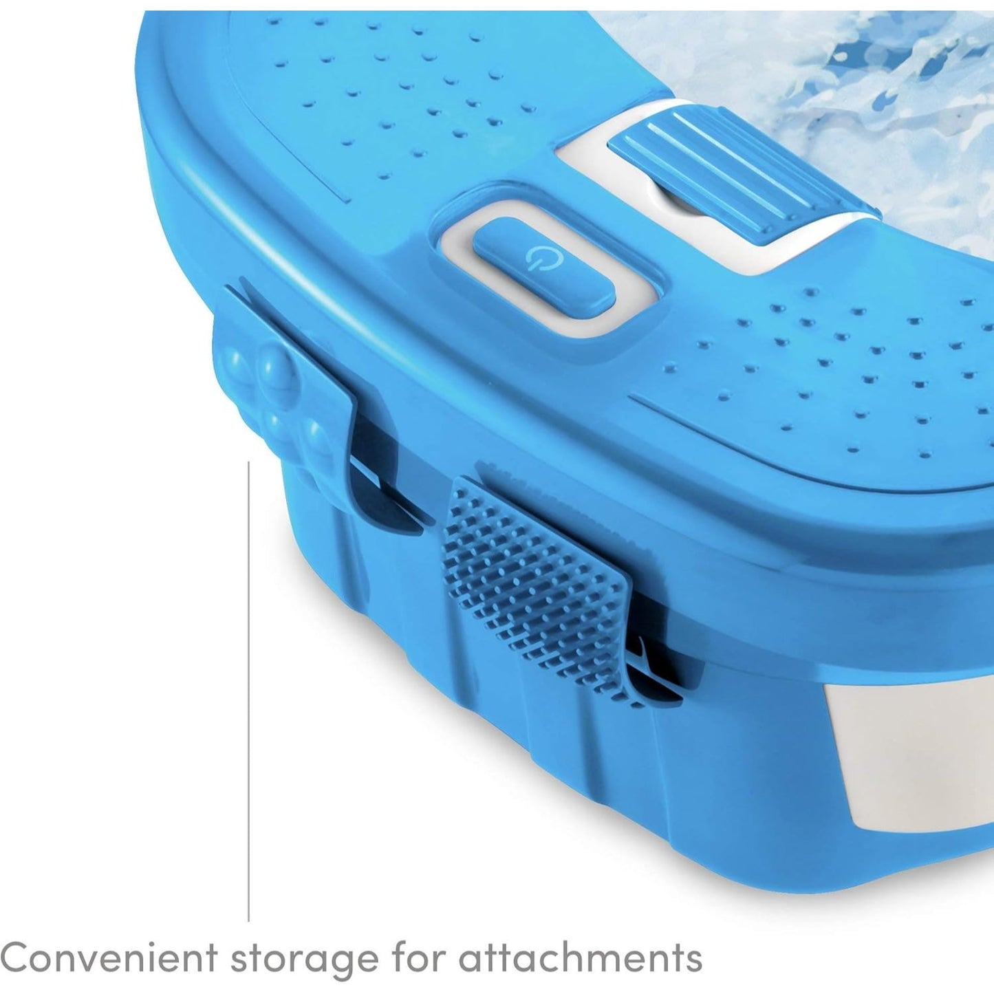 Bubble Bliss Deluxe Foot Spa with Heat Massaging Arch, 3 Acupressure Attachments, Splash Guard, Raised Nodes Creates Bubbles, Improves