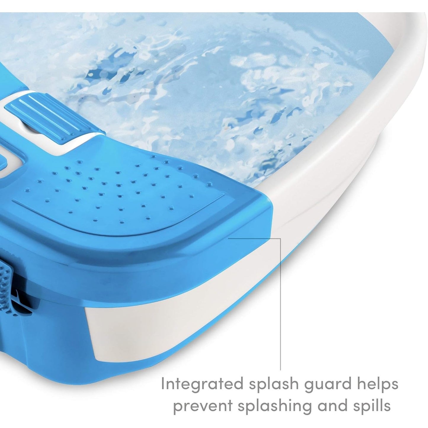 Bubble Bliss Deluxe Foot Spa with Heat Massaging Arch, 3 Acupressure Attachments, Splash Guard, Raised Nodes Creates Bubbles, Improves