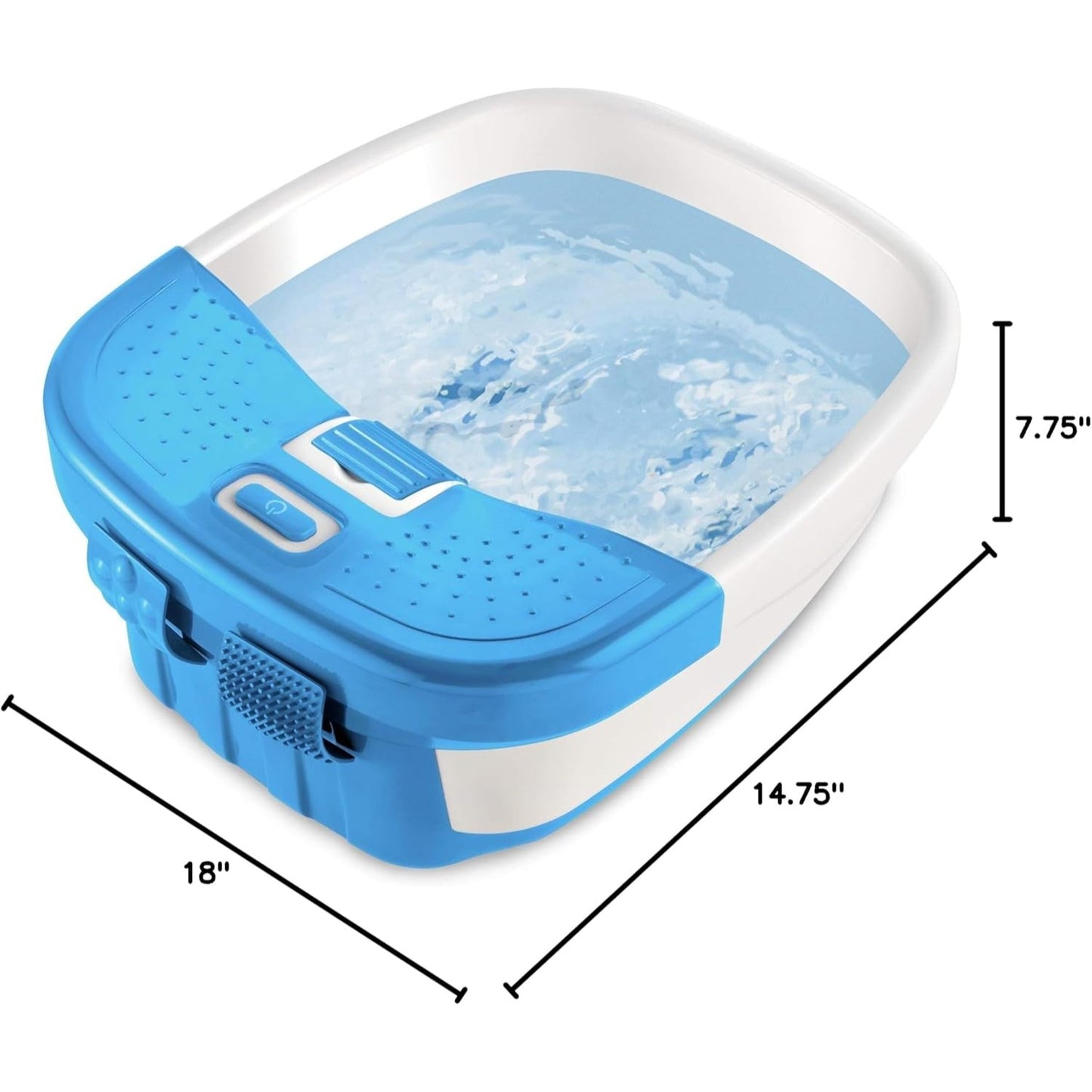 Bubble Bliss Deluxe Foot Spa with Heat Massaging Arch, 3 Acupressure Attachments, Splash Guard, Raised Nodes Creates Bubbles, Improves