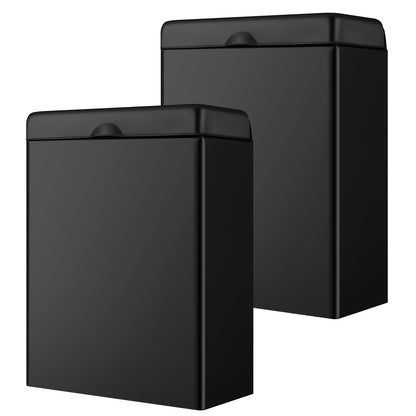 Wall-Mounted Sanitary Napkin Disposal Bin 2-Pack Black Stainless Steel 10.04x7.48x3.66 Inches