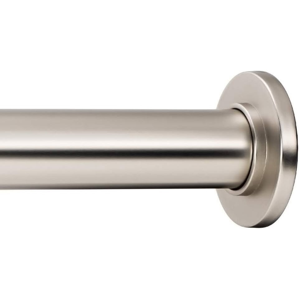 Tension Curtain Rod Spring Tension Rod for Windows or Shower 24 to 36 Inch. Satin Nickel