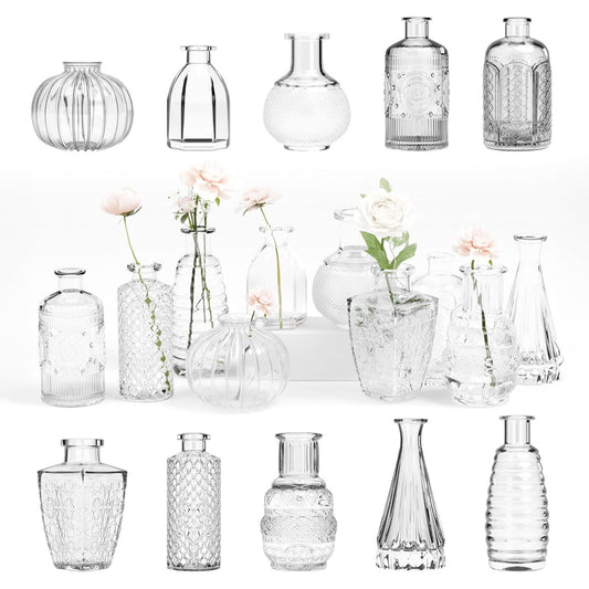 Set Of 10 Clear Glass Vases For Decoration Wedding Centerpiece Or Home Decor