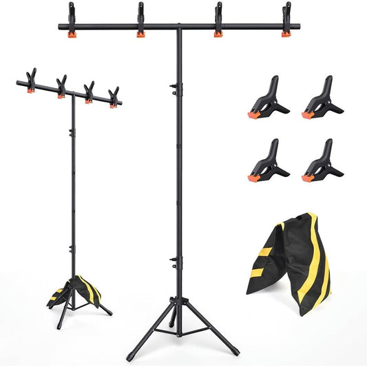 TShape Backdrop Stand 6.5x3.2FTHxW Adjustable Green Screen Backdrop Stand kit Background Holder